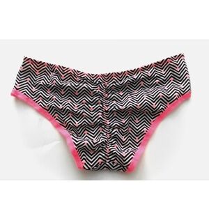 Victorias Secret Nwt Cotton Blend Geo Print Ruched Low Rise Hiphugger Panty XS